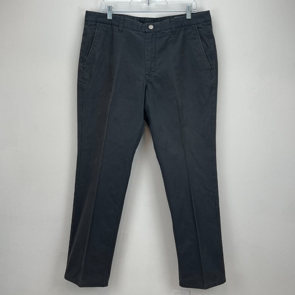 Bonobos Chinos Mens 36x32 Gray Straight Leg Flat Front Cotton Pants Trousers